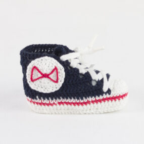 Scarpette neonato blu allstars BABY STAR portafortuna in cotone navy bebè NivesCoseBelle