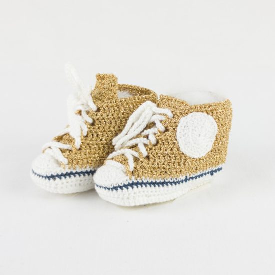 Scarpette dorate luccicanti oro GOLD BABY STAR in cotone lamé NivesCoseBelle